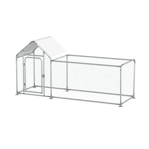 GOJOOASIS Outdoor Large Metal Chicken Coop Run, 118in