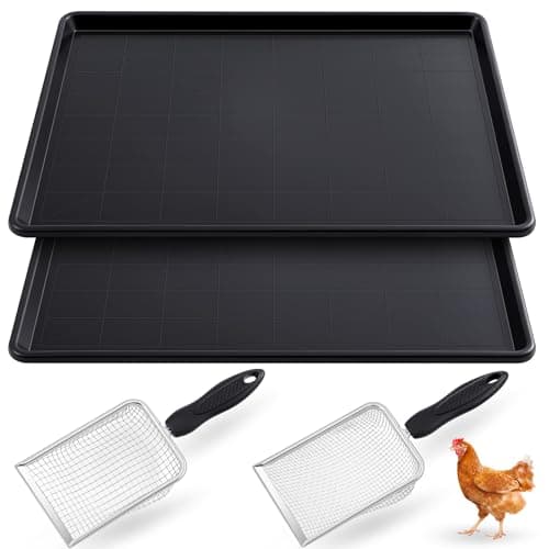 Mifoci Chicken Poop Tray with Mesh Scoopers, 2 Pack