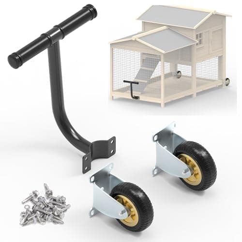 Flehomo Chicken Coop Wheels Kit, 2 Pack 4in Casters with Lifting Handle