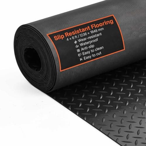 VEVOR Diamond-Plate Rubber Flooring Roll, 4ft x 6ft
