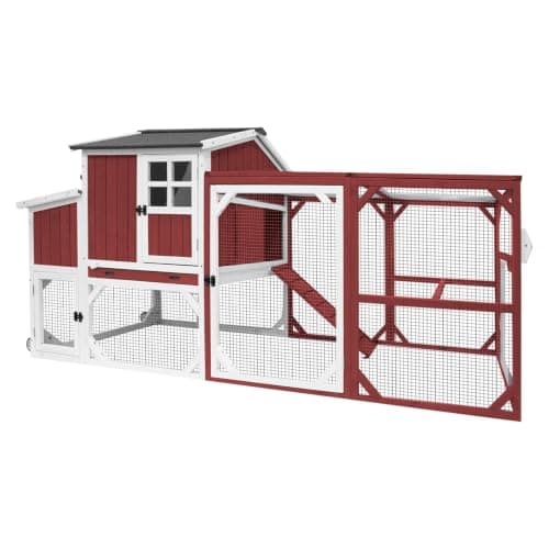 Pawbuilt 95.3" Coop with Run and Wheels
