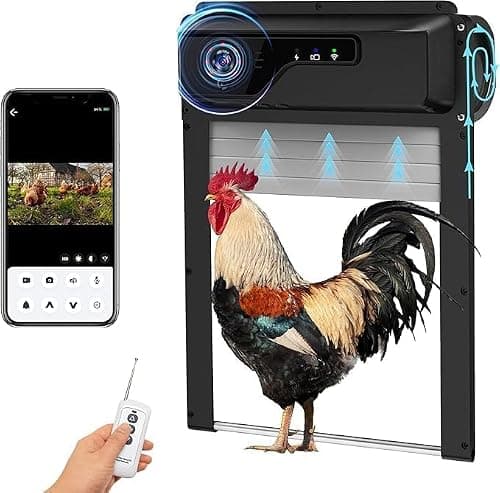Azureblom 1080P Camera Solar Coop Door, WiFi