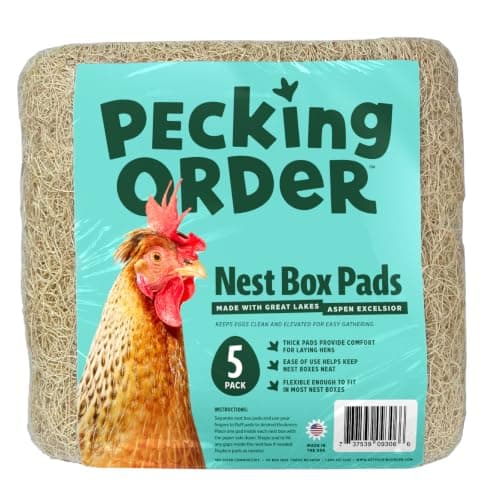 Pecking Order Nest Box Pads, 13 x 13, Aspen Excelsior, 5 Pack