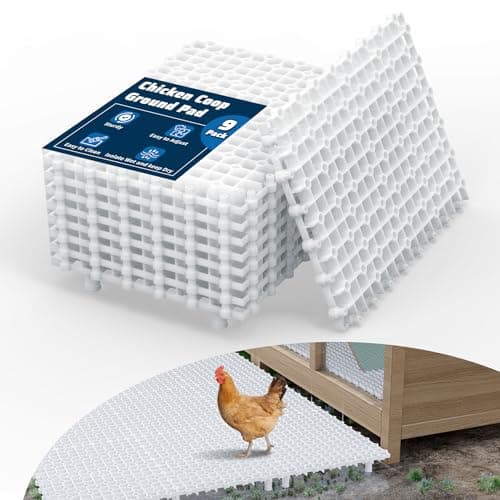 Pearwow Chicken Coop Ground Pads, 9 Pack
