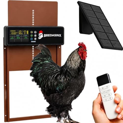 BREDASINX Solar Automatic Coop Door, 6-Mode Remote