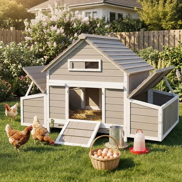 Magazoopet Wooden Hen House with 6 Nesting Boxes