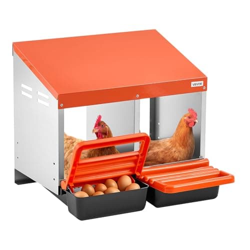 VEVOR Chicken Nesting Boxes, 2 Compartments, Roll Away